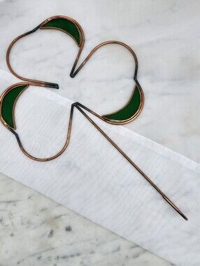 Irish Shamrock St Patrick's Vintage Hanging Stained Glass Sun Catcher Wall Hook